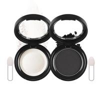 Ombretto bianco e nero singolo, 2 pezzi di ombretto bianco brillante e nero opaco, palette di polveri sottili pressate per il trucco, ad alto pigmento, lunga durata, a prova di sudore, con specchio e