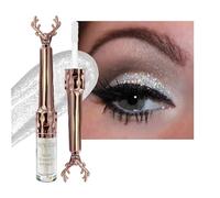 Ombretto liquido con matita in gel, effetto perlato scintillante, monocromatico, per bellezza natalizia, 6 ml (argento, taglia unica)
