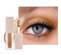 Ombretto Liquido Glitter Shimmer con Lustro Metallico - Brillanti Perle Ombretti, Long Lasting Waterproof (Bronzo Oro)