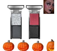 Ombretto Rosso Nero Palette Trucco Goth Eyeshadow Palette,Goth Red Eyeshadow Palette,Ombretti Bianco Nero Rosso,Tavolozza di Ombretti Neri Rossi per Feste di Halloween,Joker,Clown di Vampiro