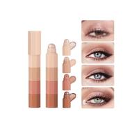 Ombretto stick in crema 4 in 1, matita ombretto perlato metallizzato in 4 colori, ombretto nudo opaco brillante altamente pigmentato, trucco occhi morbido e liscio impermeabile e di lunga durata (Col