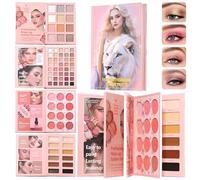 Ombretto trucco | Astuccio cosmetico da viaggio a forma di libro, Assortimento di perline opache di blush e palpebre, regalo per donna, ragazza, sorella, ideale da viaggio, feste
