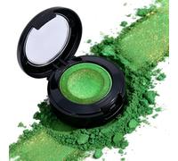 Ombretto verde con pennello e specchio integrati, impermeabile, a lunga durata, per il giorno di San Patrizio, palette di ombretti metallici luccicanti per trucco per le vacanze