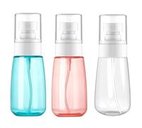 OMBRISA Flacone Spray Piccolo, Flacone Spray da Viaggio 3 Pezzi, Nebulizzatore a Getto Fine per Oli Essenziali, Contenitori da Viaggio Ricaricabili in Plastica, Vaporizzatore per Profumo (2oz / 60ml)