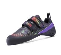 omcam Scarpe da Arrampicata su Roccia Suola in Gomma Chiusura A Strappo Mesh Scarpe da Bouldering All'aperto per Principianti Uomo Donna,Viola,44 EU
