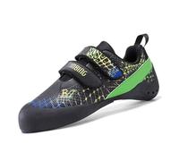omcam Scarpe da Arrampicata su Roccia Suola in Gomma Chiusura A Strappo Mesh Scarpe da Bouldering All'aperto per Principianti Uomo Donna,Verde,44 EU