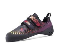 omcam Scarpe da Arrampicata su Roccia Suola in Gomma Chiusura A Strappo Mesh Scarpe da Bouldering All'aperto per Principianti Uomo Donna,Rosso,33 EU