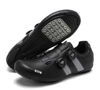 omcam Scarpe da Ciclismo da Strada Piatte Senza Chiusura per Uomo, Traspiranti, Antiscivolo, per Mountain Bike con Suola in Gomma, Scarpe da Bici per Allenamento Indoor e Outdoor,Nero,41 EU