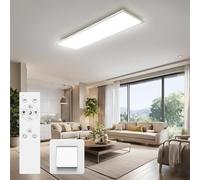Omdekor Pannello LED dimmerabile, 120 x 30 cm, lampada da soffitto a LED con telecomando, 3000 K-6500 K, 40 W, lampada da soffitto piatta con memoria per camera da letto, soggiorno, cucina, ufficio