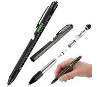 Omeblos Penna multiuso 9 in 1 con luce LED, cacciavite, stilo, righello, livello, cavatappi, gadget fantastico per lui, regali da uomo per Natale, riempitivi per calze da uomo