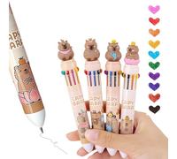 Omeblos Penne colorate, penne multicolori, tutto in uno, penna a sfera retrattile 10 in 1, penna multicolore, scrittura liscia da 0,5 mm, per ufficio, casa, rientro a scuola, studenti, bambini