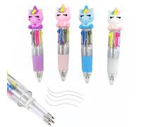 Omeblos Penne multicolori tutto in uno, penne per sacchetti per feste, 4 penne multicolori, penne a sfera 4 in 1, penne a sfera carine per bambini, studenti, forniture scolastiche, bomboniere per