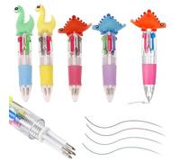 Omeblos Set di penne biro multicolore 4 in 1, penne colorate a forma di cartone animato, simpatiche penne retrattili multicolore per lezioni, divertenti regali di compleanno, scuola, studenti, regali