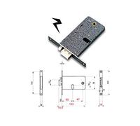 Serratura metallo infilare elettrica 377 omec b.q nich f.mm 16 f.ovale m1+scr h.