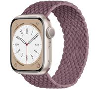 OMECKY Lace Solo Loop compatibile con Apple Watch Band S9/8/7/6/5/4/3 38/40/41/42/44/45 mm, grazioso cinturino sportivo in nylon elastico intrecciato per iWatch SE, Viola fumo, XXS - 38/40/41/42mm