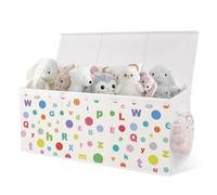 omedecal Cesta Porta Giochi Bambini Contenitori, Pieghevole, 124 L, Grande Oxford Contenitore Cesto Scatola Porta Giochi Baule Portagiochi Bambini Bambino, 96x32x40cm - Pois