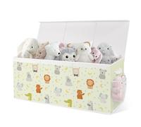 omedecal Cesta Porta Giochi Bambini Contenitori, Pieghevole, 124 L, Grande Oxford Contenitore Cesto Scatola Porta Giochi Baule Portagiochi Bambini Bambino, 96x32x40cm - Animali Pastello