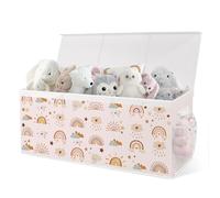 omedecal Cesta Porta Giochi Bambini Contenitori, Pieghevole, 124 L, Grande Oxford Contenitore Cesto Scatola Porta Giochi Baule Portagiochi Bambini Bambino, 96x32x40cm - Arcobaleno