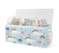 omedecal Cesta Porta Giochi Bambini Contenitori, Pieghevole, 124 L, Grande Oxford Contenitore Cesto Scatola Porta Giochi Baule Portagiochi Bambini Bambino, 96x32x40cm - Dinosauro