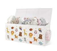 omedecal Cesta Porta Giochi Bambini Contenitori, Pieghevole, 124 L, Grande Oxford Contenitore Cesto Scatola Porta Giochi Baule Portagiochi Bambini Bambino, 96x32x40cm - Animali Adorabili