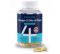 Omega 3 1668mg Olio di Pesce, 1334mg Omega-3 Alto Dosaggio, 4 HIM & HER | 80% Concentrato TG, 668mg EPA e 500mg DHA, FOS Certificato, Senza Retrogusto, 120 Capsule, 2 Mesi