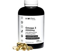 Omega 3 2000 Mg | 200 Capsule per Più Di 3 Mesi | Con 800 Mg Di EPA, 400 Mg Di D