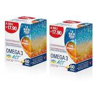 Omega 3 Act, Integratore Alimentare a base di Olio di Pesce (EPA - DHA), per la Funzione Cardiaca, Cerebrale e Visiva - 1 Confezione Bipack da 120 Perle