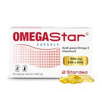Omega 3 EPA DHA Omegastar - Vitamina E E Trigliceridi - 30 Capsule STARDEA | Per Il Controllo Dei Trigliceridi, La Funzione Cardiaca E L'Azione Antiossidante - 30 Capsule Molli