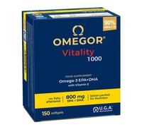 Omega 3 IFOS 5 Stelle OMEGOR Vitality 1000 Omega3 rTG con 800mg EPA e DHA per