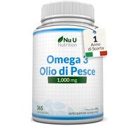 Omega 3 Olio di Pesce 1000mg Formato TG 365 Capsule Softgels 540mg EPA 365 unità