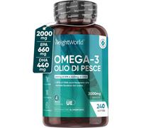 Omega 3 Olio Di Pesce Con 660Mg EPA E 440Mg DHA, Omega3 2000Mg Ad Alto Dosaggio,