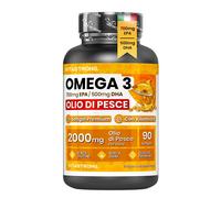 Omega 3 Olio di Pesce 2000mg Alto Dosaggio e Vitamina E 700mg EPA 500mg DHA