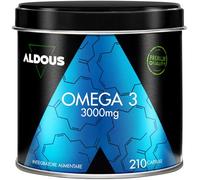 Omega 3 Olio di Pesce - 3000mg Dose Alto Dosaggio - Acidi Grassi Essenziali EPA e DHA - 210 Olio di Pesce Capsule - Integratore Occhi, Cuore, Cervello - Integratore Omega 3 - Fish Oil - ALDOUS