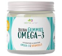 Omega-3 per bambini e ragazzi in gommose vegetali Made in Italy con DHA, EPA e Vitamina D. Gusto Arancio Fragola Limone. No glutine, No lattosio No zuccheri aggiunti