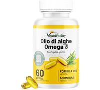 Omega 3 Vegan - Olio Di Alghe Ad Alta Efficienza, 400Mg DHA per Capsula - 60 Cap