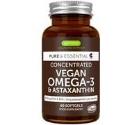 Omega 3 Vegan Olio di Alghe & Astaxantina Antiossidante 1344mg Omega 3 60