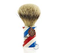 Omega 6735. Pennello da Barba in Tasso. Manico tricolore in Resina Barber Pole