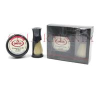 OMEGA CONFEZIONE REGALO PENNELLO DA BARBA + CREMA SAPONE DA BARBA + SUPPORTO