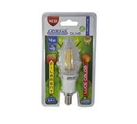 Omega Electric Line LD376 Lampada Oliva a LED, Filamento, 4 W, E14, 3000K, 400LM, Arancione