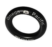 Omega Pacific Rappel Ring - Solido design in alluminio senza cuciture, attrezzatura per avventure all'aperto, resistenza alla rottura 25 kN, nero, grande