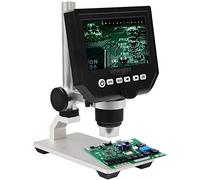 Omegon microscopio digitale DigiStar, zoom 1x-600x, display a colori HD-LCD da 4,3 pollici, LED, slot Micro SD, funzionamento a batteria o rete