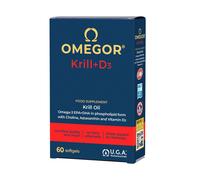Omegor Olio di Krill Omega 3 Puro Krill con Vitamina D3 (60 Capsule) Ricco di