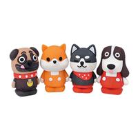 OMEIU Store 4 temperamatite, temperamatite a doppio foro con contenitore portatile Capybara, piccolo temperamatite manuale con coperchio, per ufficio e scuola (cane)