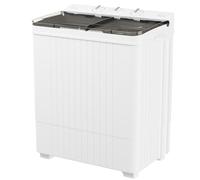 Omelaza Lavatrice portatile, doppia vasca, capacità 12,7 kg, mini lavatrice compatta e asciugatrice centrifuga combinata con ciclo di centrifuga per casa, camper, appartamento, grigio