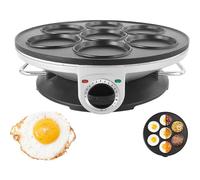 Omelette antiaderente commerciale con 7 fori, 3 livelli di potenza di fuoco regolabile e calore rapido in 5 minuti, antiaderente per preparare uova che colano, hamburger sandwich