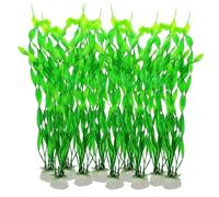 OMEM 10 pezzi di erba finta acquatica, ideale per acquario, simulazione di erba acquatica. Il design in plastica con alghe dona una scena subacquea realistica al tuo acquario (verde)