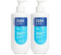 OMEOVITA CERALAB Detergente Idratante Viso e Corpo con Acido Ialuronico e 3 Ceramidi - Pelle Normale e Secca, Formula Non-Schiumogena, 400ml (Confezione da 2)