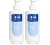 OMEOVITA CERALAB Lozione Idratante Viso e Corpo con Acido Ialuronico e 3 Ceramidi, Pelle Normale e Secca, 400ml (Confezione da 2)