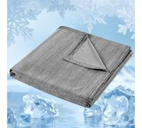 OMERAI Coperta Refrigerante 2 Lati, 150X200CM Coperta Rinfrescante Letto per l'estate Q-Max>0.45 Super Morbido Traspirante Cooling Blanket Grigio