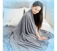 OMERAI Coperta Refrigerante 2 Lati, 200X220CM Coperta Rinfrescante Letto per l'estate Q-Max>0.45 Super Morbido Traspirante Cooling Blanket Grigio